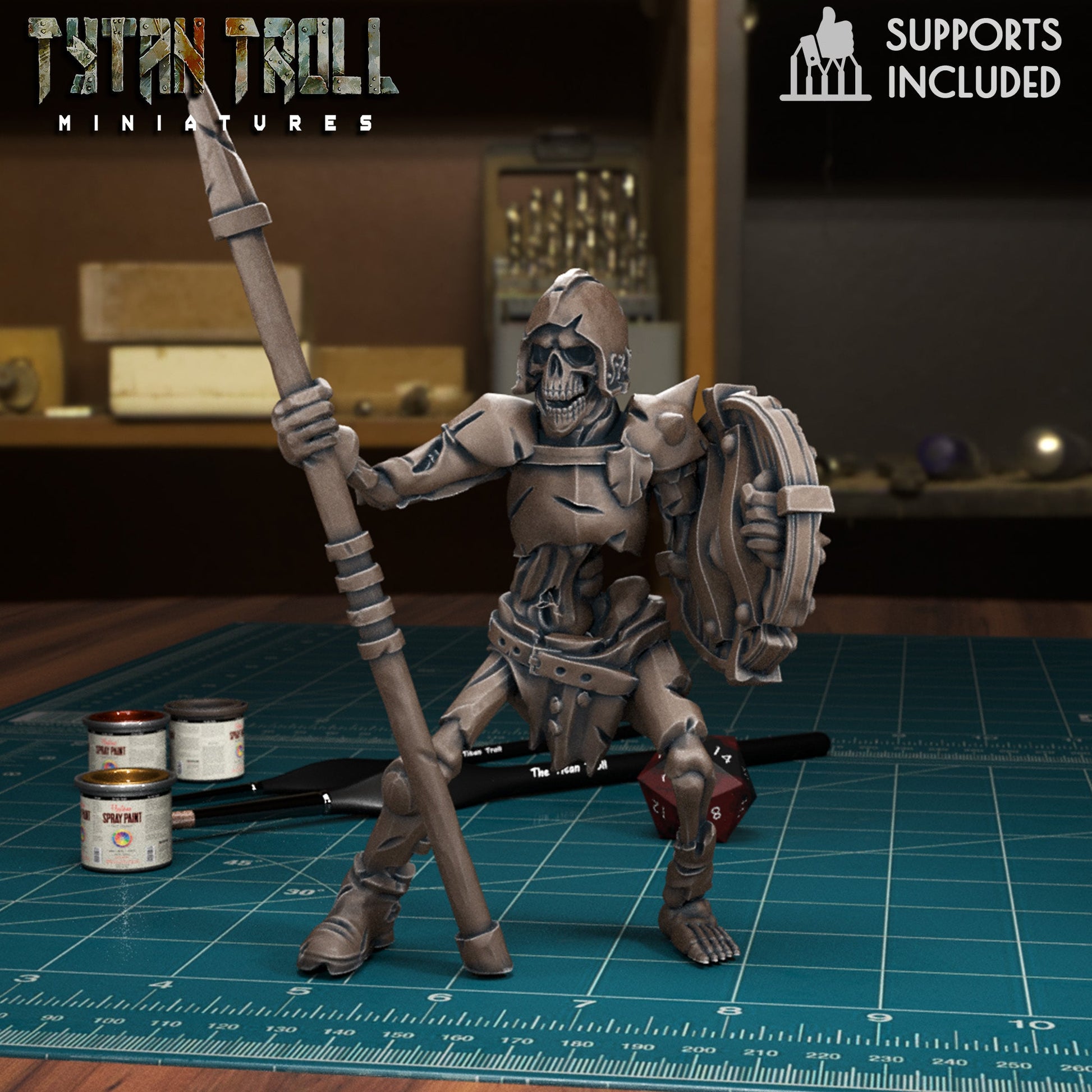 Armoured Skeleton Miniature - H - 28mm