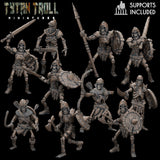 Armoured Skeleton Miniature | Set of 10 - Tabletop RPG & D&D miniature. Perfect for wargaming & collectors