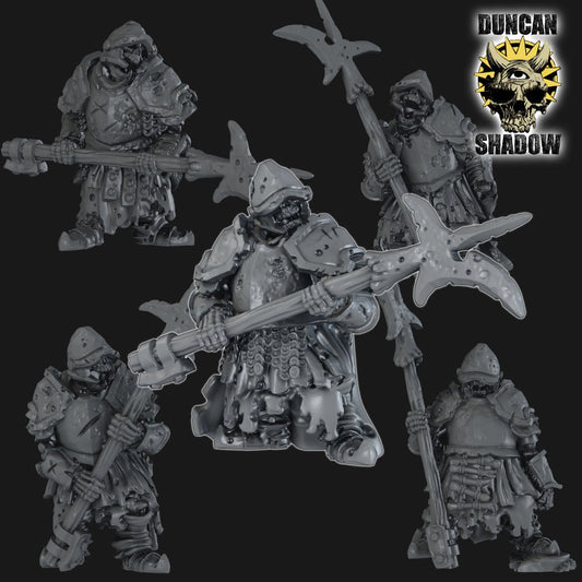 Armoured Skeleton with Polearms Miniature - Set of 5 - 32mm