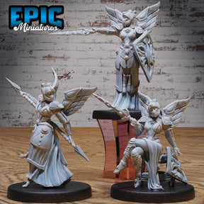 Astral Deva, Female Paladin, Cleric Miniature | Full Set All Models - Tabletop RPG & D&D miniature. Perfect for wargaming & collectors