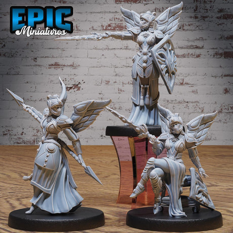 Astral Deva, Female Paladin, Cleric Miniature | Full Set All Models - Tabletop RPG & D&D miniature. Perfect for wargaming & collectors