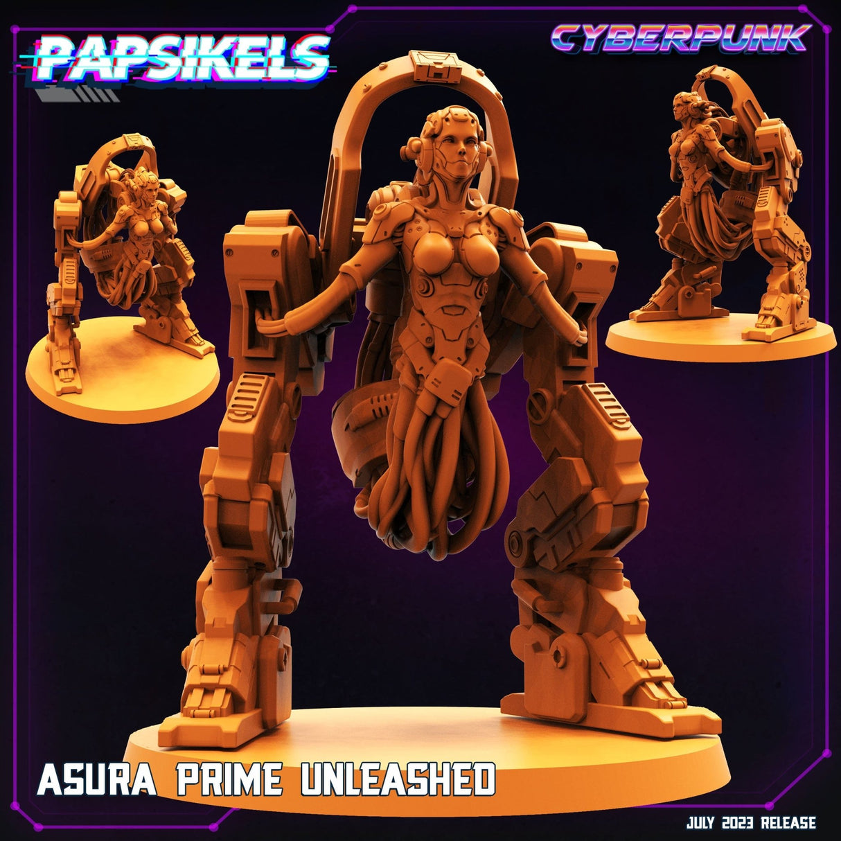 Asura Prime Command Cyborg Miniature | Asura Prime A - Tabletop RPG & D&D miniature. Perfect for wargaming & collectors