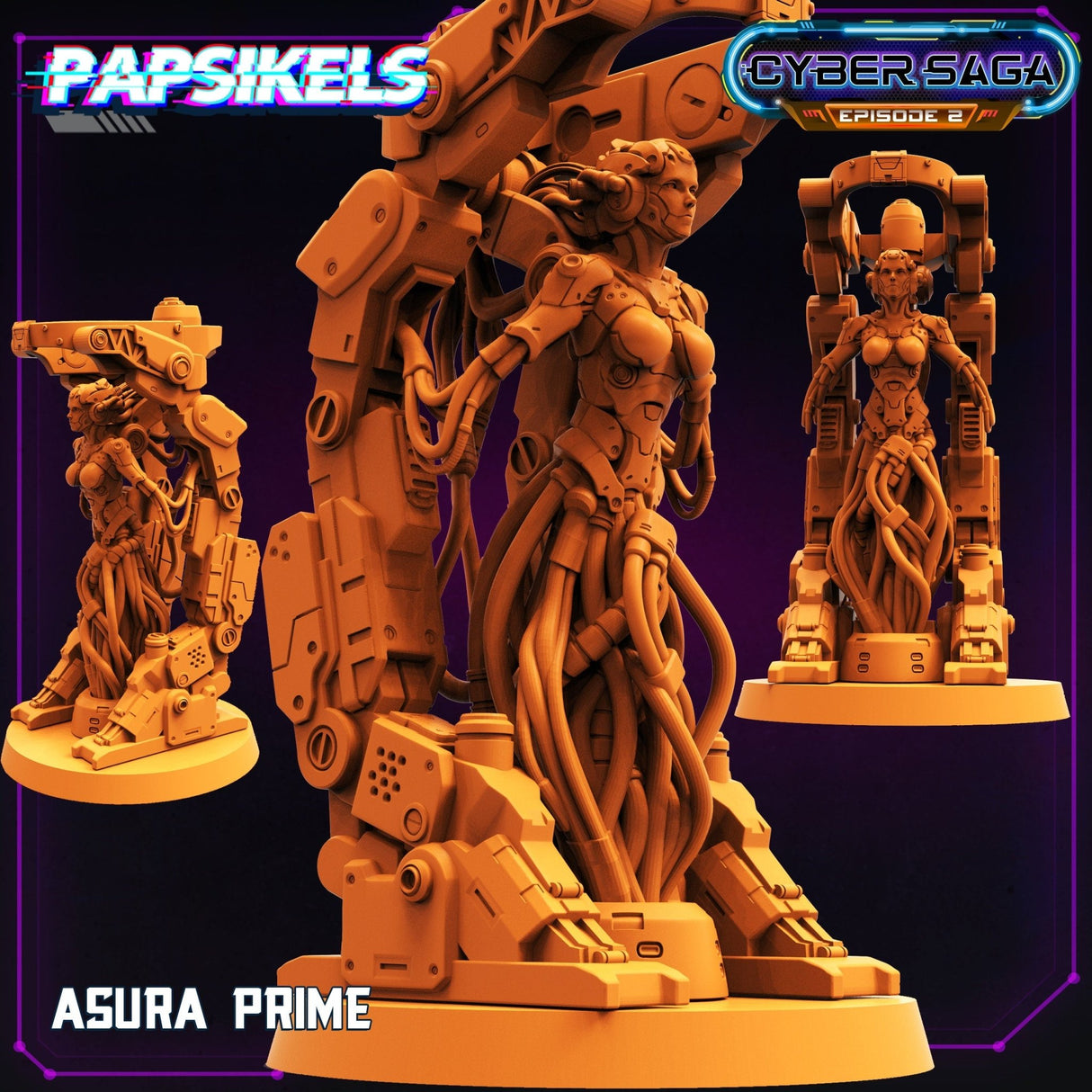 Asura Prime Command Cyborg Miniature | Asura Prime B - Tabletop RPG & D&D miniature. Perfect for wargaming & collectors