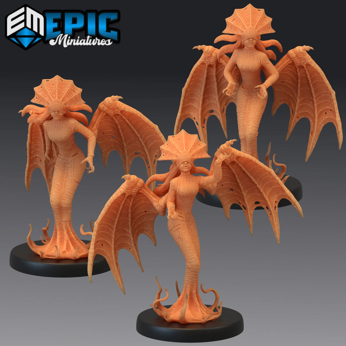 Atlachs Demon Miniature | Set of 3 - Tabletop RPG & D&D miniature. Perfect for wargaming & collectors