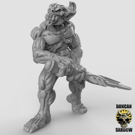 Babau Swordmen Miniature | A - Tabletop RPG & D&D miniature. Perfect for wargaming & collectors
