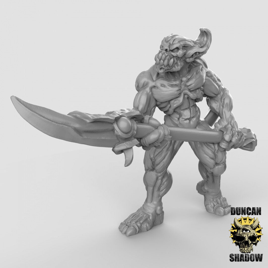 Babau Spearmen Miniature | A - Tabletop RPG & D&D miniature. Perfect for wargaming & collectors