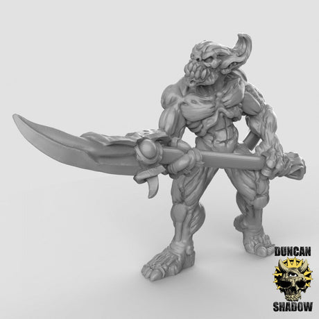 Babau Spearmen Miniature | A - Tabletop RPG & D&D miniature. Perfect for wargaming & collectors