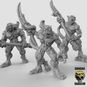 Babau Spearmen Miniature | Set of 3 - Tabletop RPG & D&D miniature. Perfect for wargaming & collectors