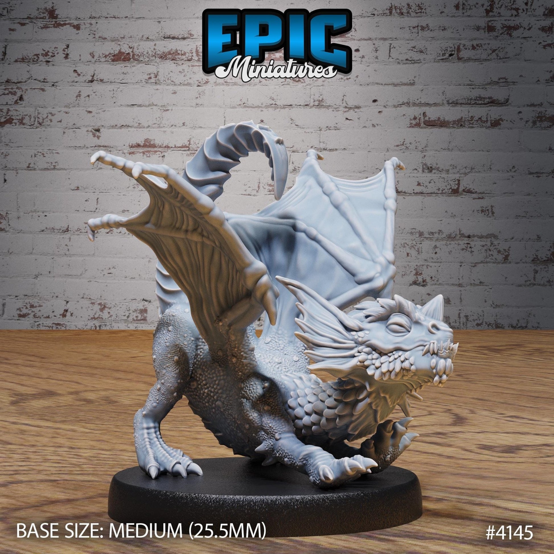 Baby Blue Dragon Wyrmling Miniature - 4145 - 32mm