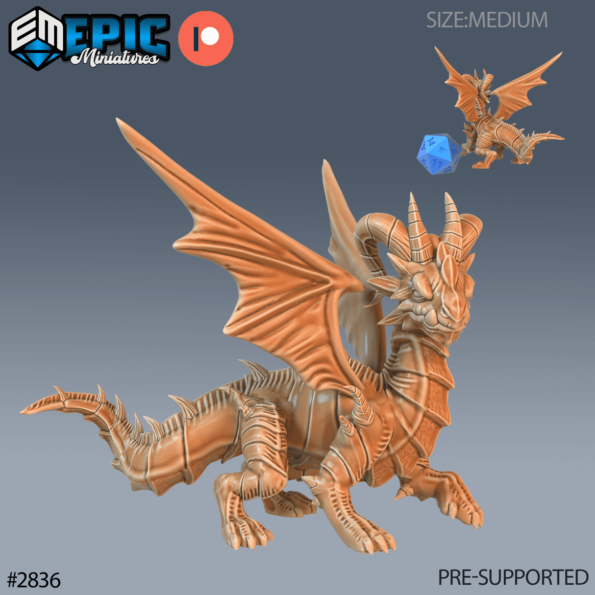 Green Baby Dragon Miniature | A - Tabletop RPG & D&D miniature. Perfect for wargaming & collectors