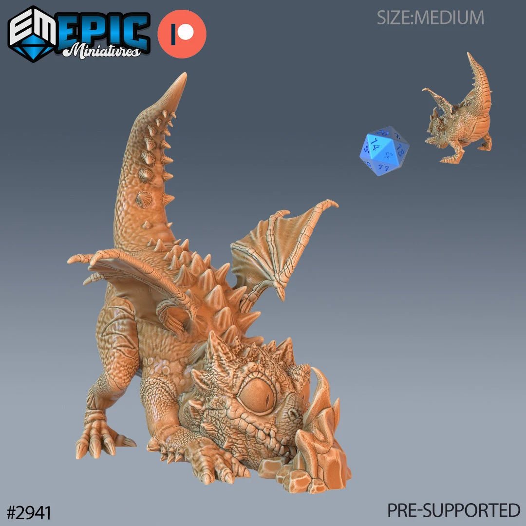 Baby Dragon Miniature - B - 28mm