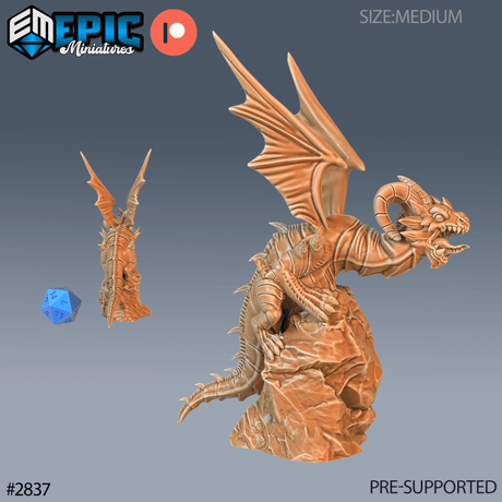 Green Baby Dragon Miniature | C - Tabletop RPG & D&D miniature. Perfect for wargaming & collectors