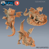 Baby Red Dragon Miniature | Set of 3 - Tabletop RPG & D&D miniature. Perfect for wargaming & collectors