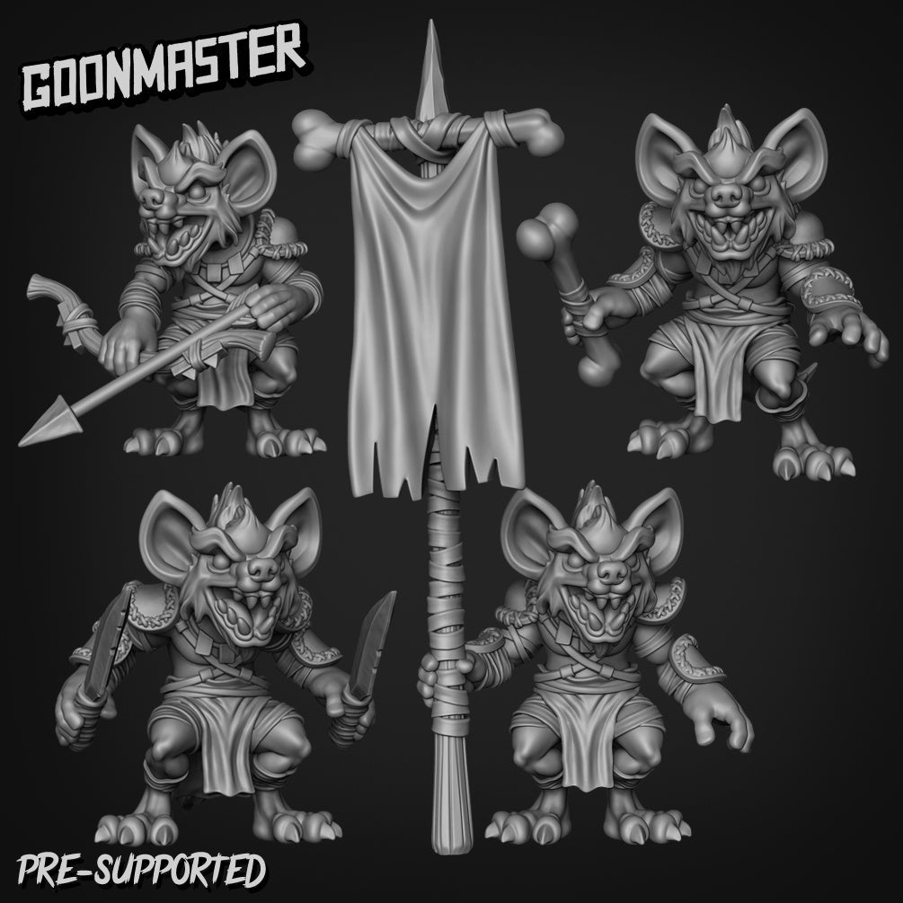Baby Gnoll Miniature | Set of 4 - Tabletop RPG & D&D miniature. Perfect for wargaming & collectors