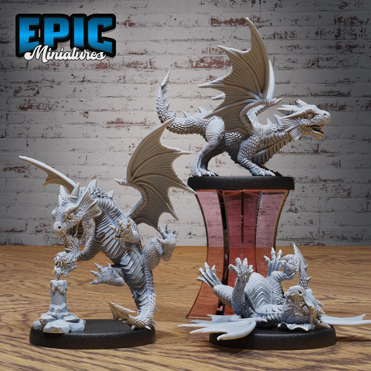 Baby Red Dragon Miniature | Full Set All Models - Tabletop RPG & D&D miniature. Perfect for wargaming & collectors