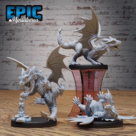 Baby Red Dragon Miniature | Full Set All Models - Tabletop RPG & D&D miniature. Perfect for wargaming & collectors