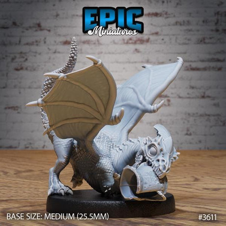Baby White Dragon Miniature | 3611 - Tabletop RPG & D&D miniature. Perfect for wargaming & collectors