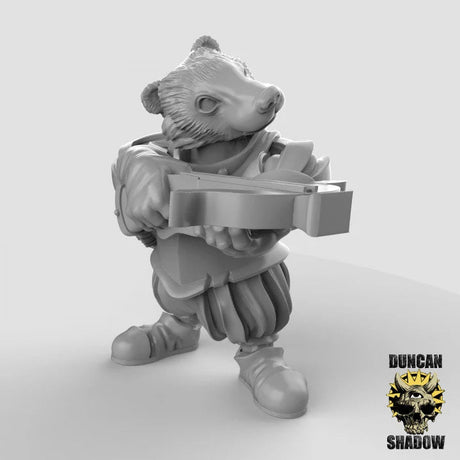 Badger - Folk with Crossbows Miniature | C - Tabletop RPG & D&D miniature. Perfect for wargaming & collectors