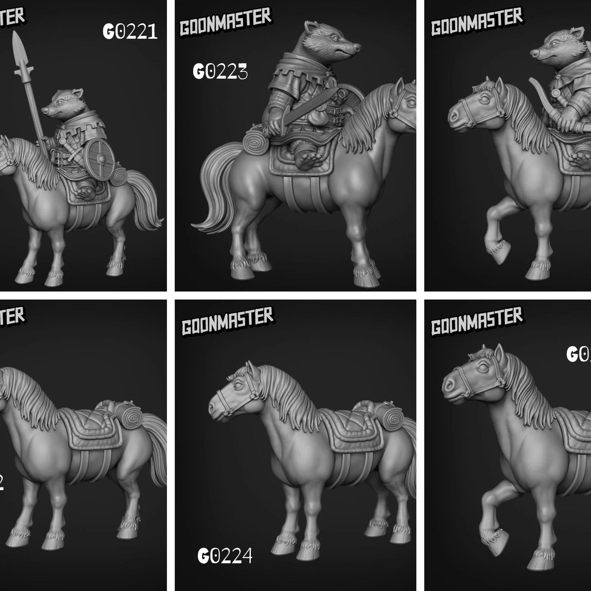 Badger Folk Rider Miniature - set of 6 - 28mm – Ottsworkshop