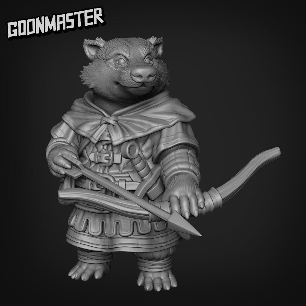 Badger Folk S Miniature | A - Tabletop RPG & D&D miniature. Perfect for wargaming & collectors