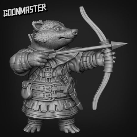 Badger Folk S Miniature | B - Tabletop RPG & D&D miniature. Perfect for wargaming & collectors