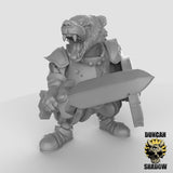 Badger Sword & Shield Miniature | A - Tabletop RPG & D&D miniature. Perfect for wargaming & collectors