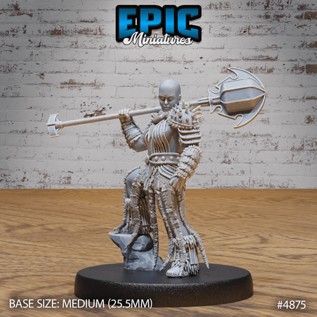 Bald Dwarf Female Miniature | A - Tabletop RPG & D&D miniature. Perfect for wargaming & collectors