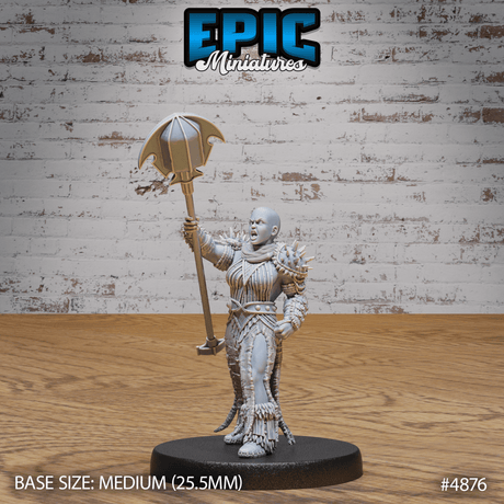 Bald Dwarf Female Miniature | B - Tabletop RPG & D&D miniature. Perfect for wargaming & collectors