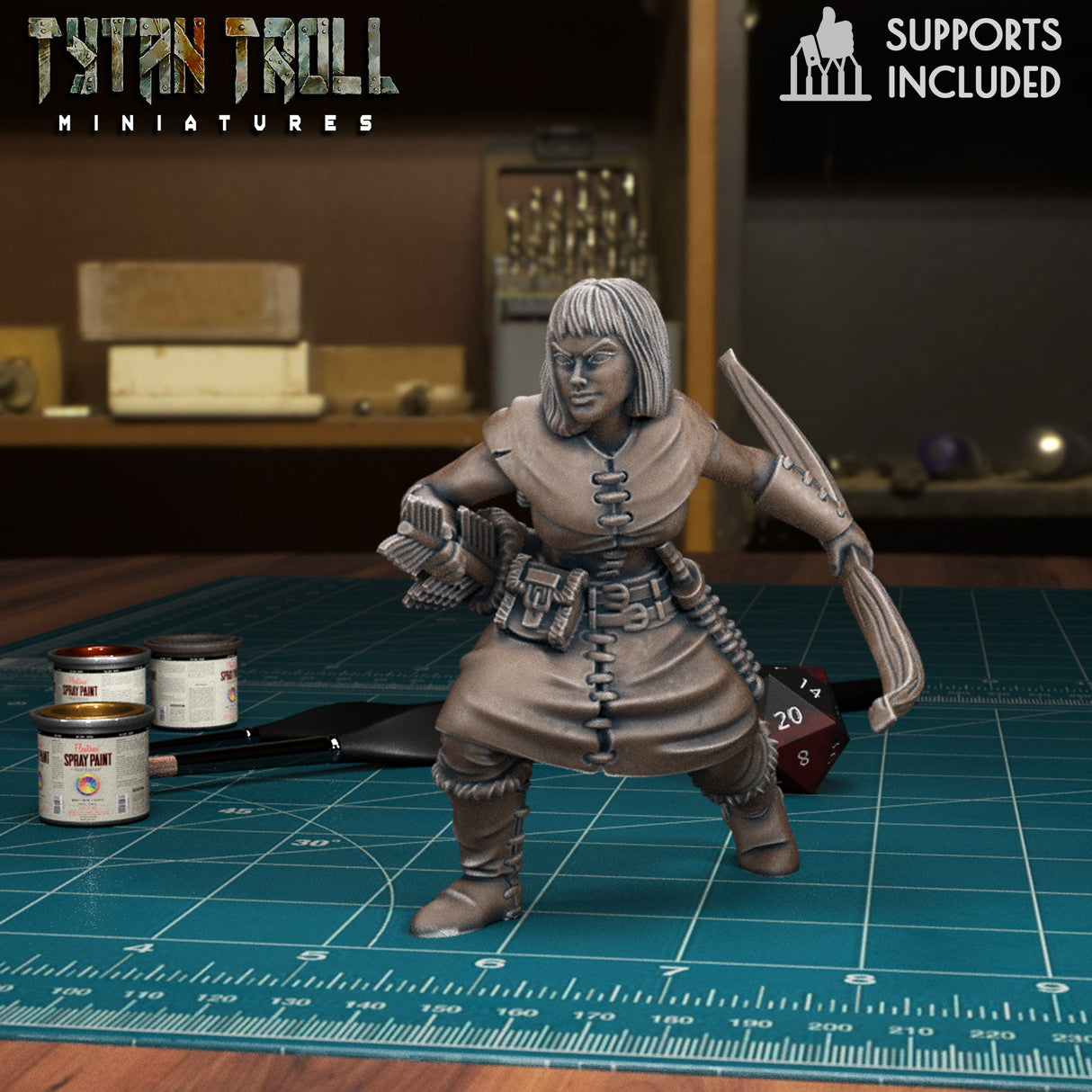 Bandit Archer Miniature | B - Tabletop RPG & D&D miniature. Perfect for wargaming & collectors