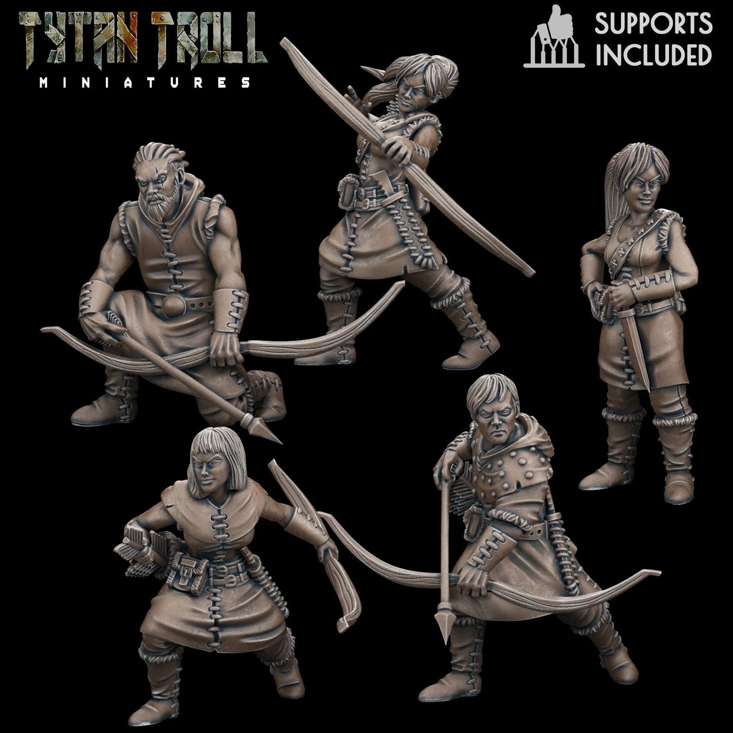 Bandit Archer Miniature - Set of 5 - 28mm