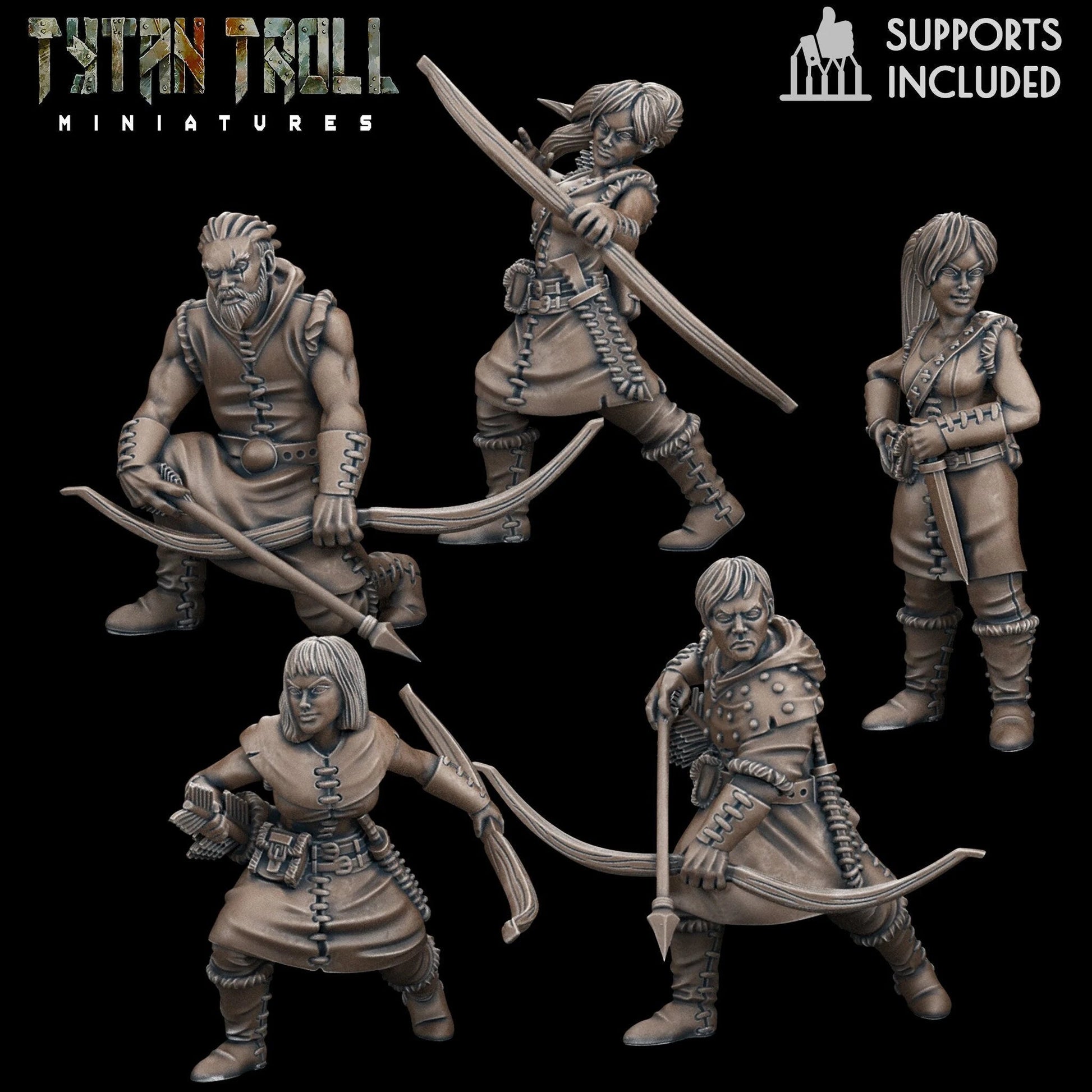 Bandit Archer Miniature - Set of 5 - 32mm