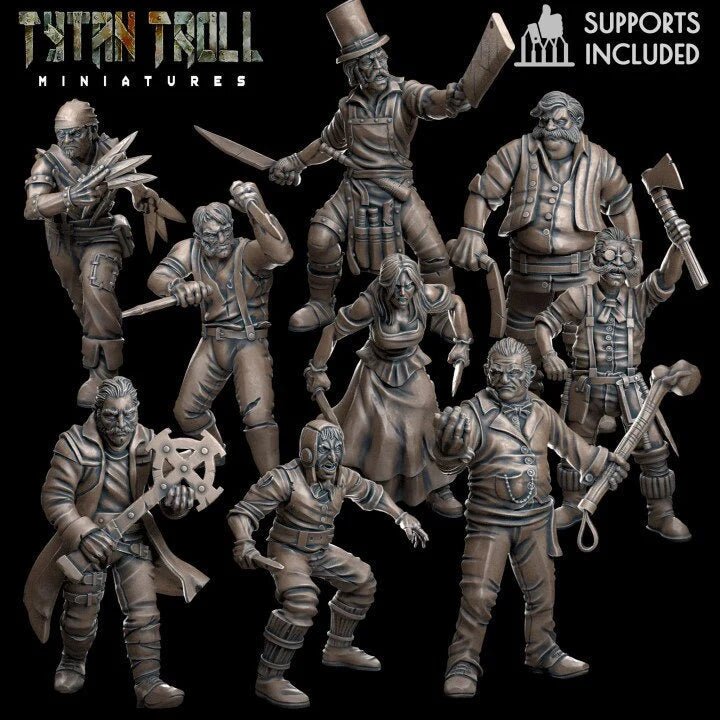 Street Gang Bandit Bundle | Set of 9 - Tabletop RPG & D&D miniature. Perfect for wargaming & collectors