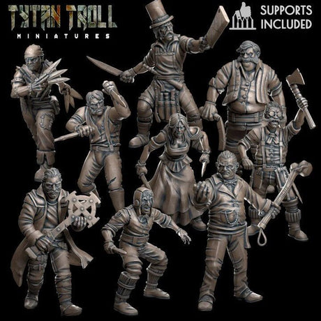 Street Gang Bandit Bundle | Set of 9 - Tabletop RPG & D&D miniature. Perfect for wargaming & collectors