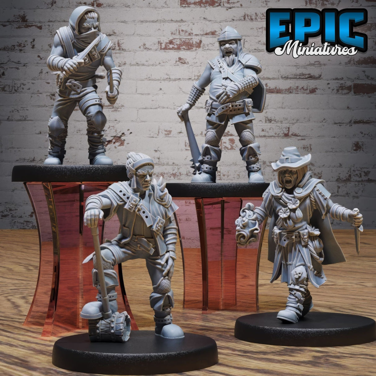 Bandit Miniature | Set of 4 - Tabletop RPG & D&D miniature. Perfect for wargaming & collectors