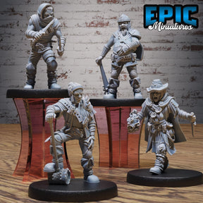 Bandit Miniature | Set of 4 - Tabletop RPG & D&D miniature. Perfect for wargaming & collectors