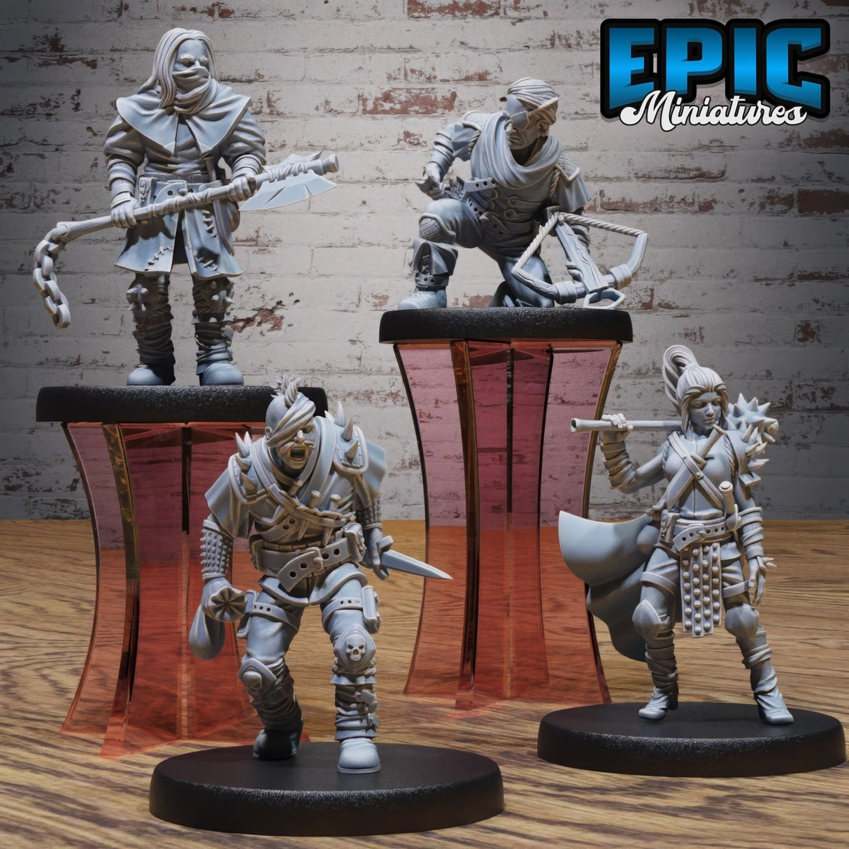 Bandit Miniature | Set of 4 - Tabletop RPG & D&D miniature. Perfect for wargaming & collectors