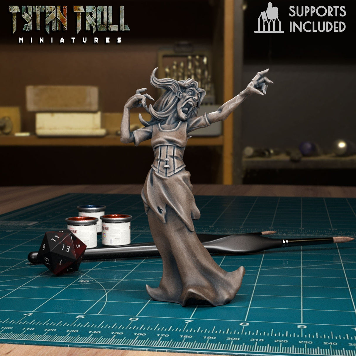 Banshee Pack Miniature | Banshee 3 - Tabletop RPG & D&D miniature. Perfect for wargaming & collectors