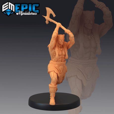 Barbarian Champion Miniature | A - Tabletop RPG & D&D miniature. Perfect for wargaming & collectors