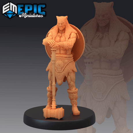 Barbarian Champion Miniature | B - Tabletop RPG & D&D miniature. Perfect for wargaming & collectors