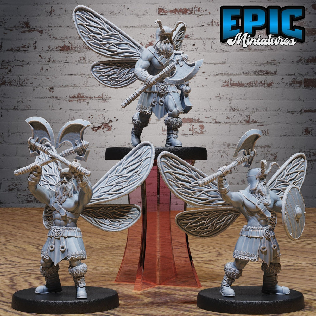 Barbarian Fairy Miniature | Set of 3 - Tabletop RPG & D&D miniature. Perfect for wargaming & collectors
