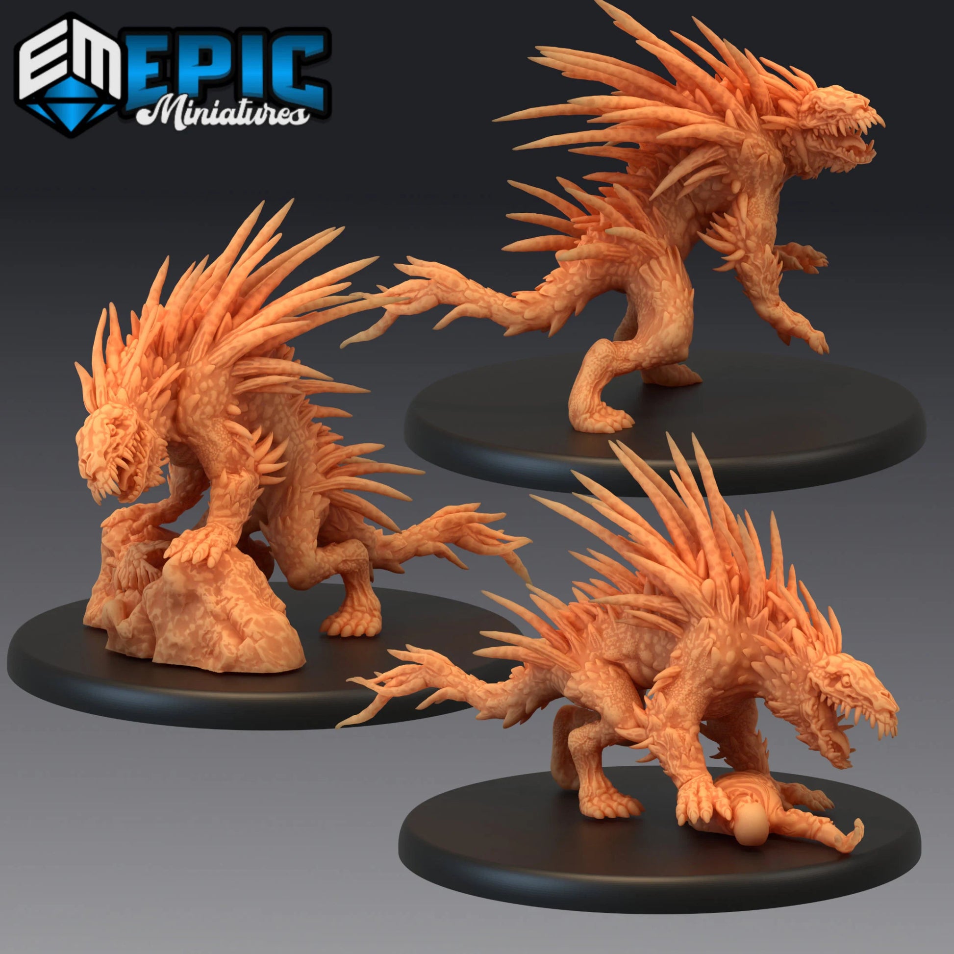 Barghest Monster Miniature - Set of 3 - 28mm