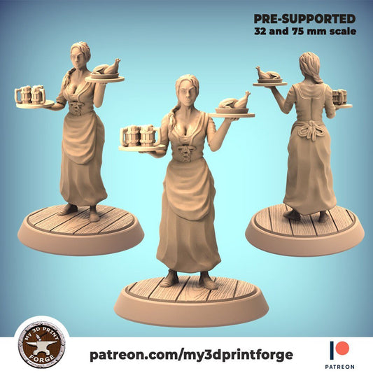Barmaid Miniature - A - 28mm