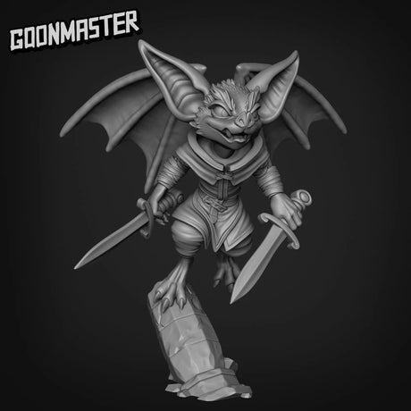 Bat Folk Rogue Miniature | A - Tabletop RPG & D&D miniature. Perfect for wargaming & collectors