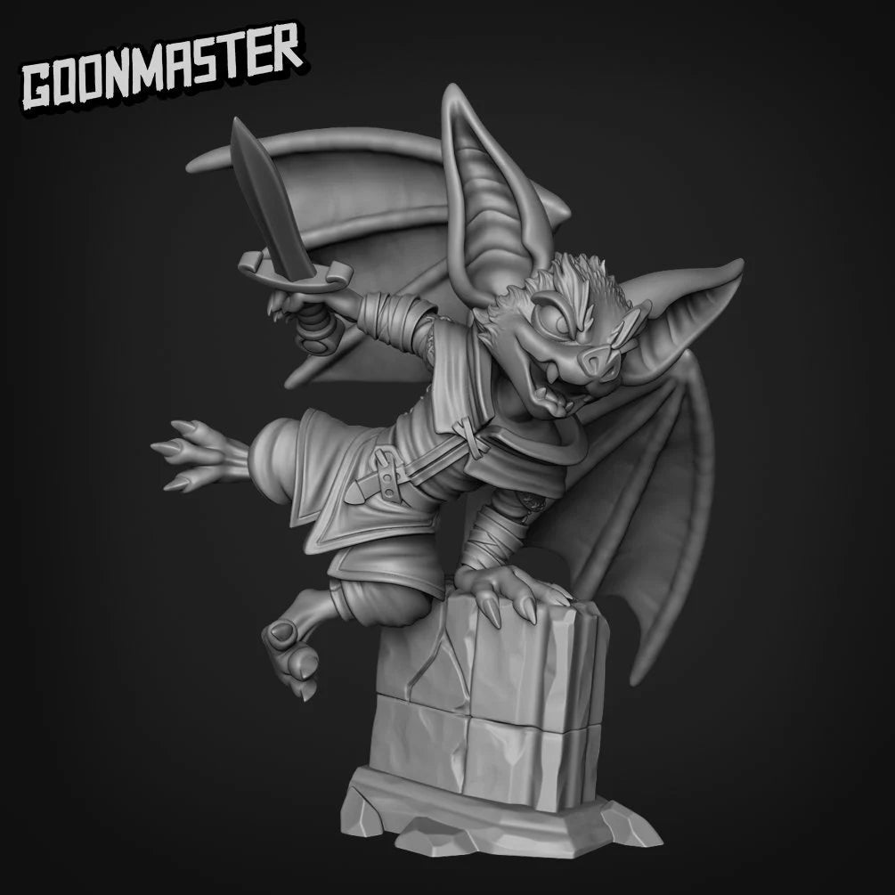 Bat Folk Rogue Miniature | C - Tabletop RPG & D&D miniature. Perfect for wargaming & collectors