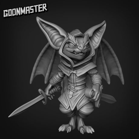 Bat Folk hooded Rogue Miniature | GL0010 - Tabletop RPG & D&D miniature. Perfect for wargaming & collectors