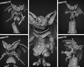 Bat Folk Rogue Miniature | Set of 5 - Tabletop RPG & D&D miniature. Perfect for wargaming & collectors