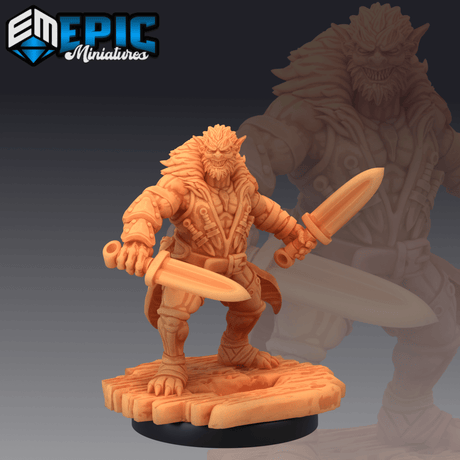 Batbear Fighter Miniature | B - Tabletop RPG & D&D miniature. Perfect for wargaming & collectors