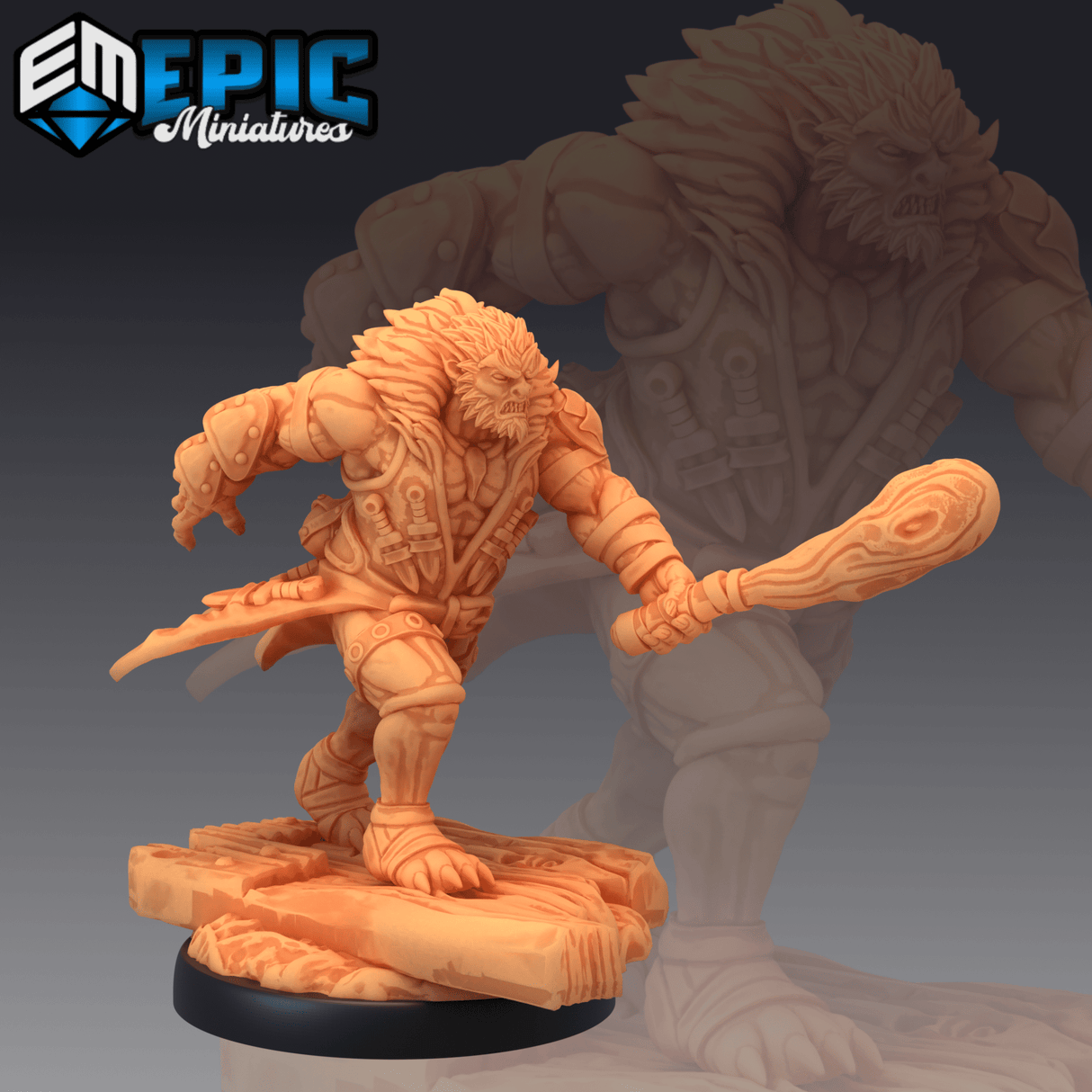 Batbear Fighter Miniature | C - Tabletop RPG & D&D miniature. Perfect for wargaming & collectors