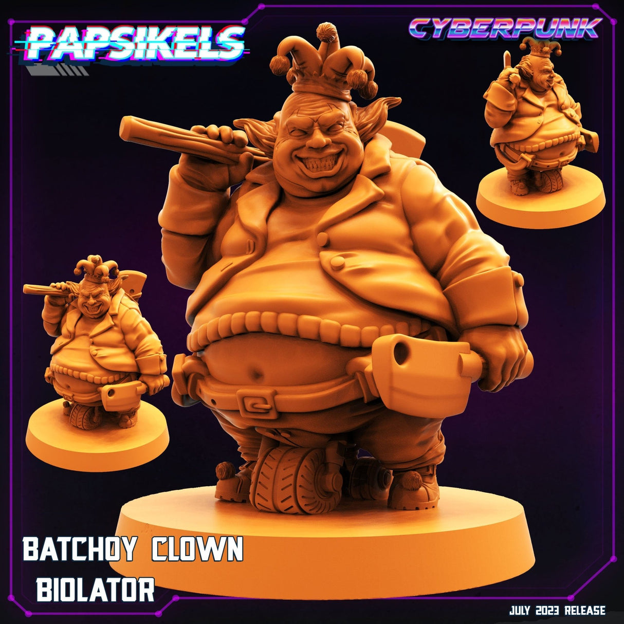Batchoy Clown Miniature | Biolator - Tabletop RPG & D&D miniature. Perfect for wargaming & collectors