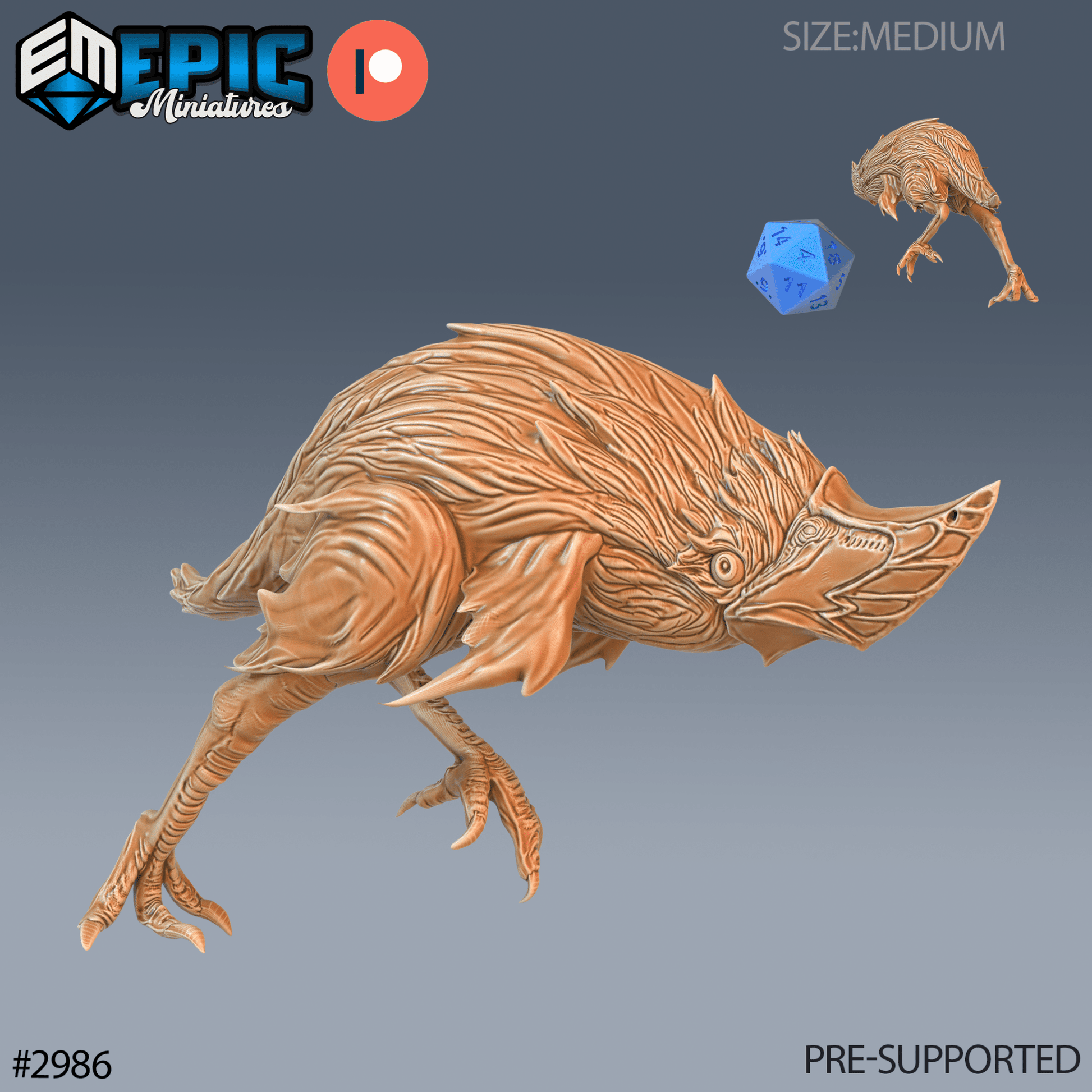 Beak Runner Miniature - B - 28mm